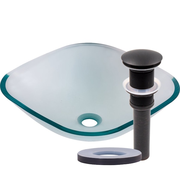 Novatto PIAZZA Glass Vessel Bathroom Sink Set, Oil Rubbed Bronze TIG-8017ORB - main